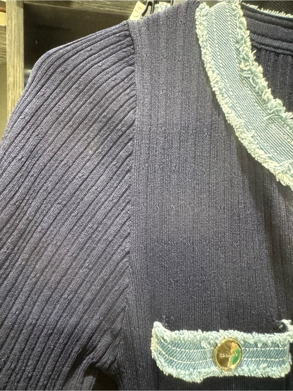 Sandro Women’s Knit and denim maxi dress Size 4 / 36 - Picture 12 of 12